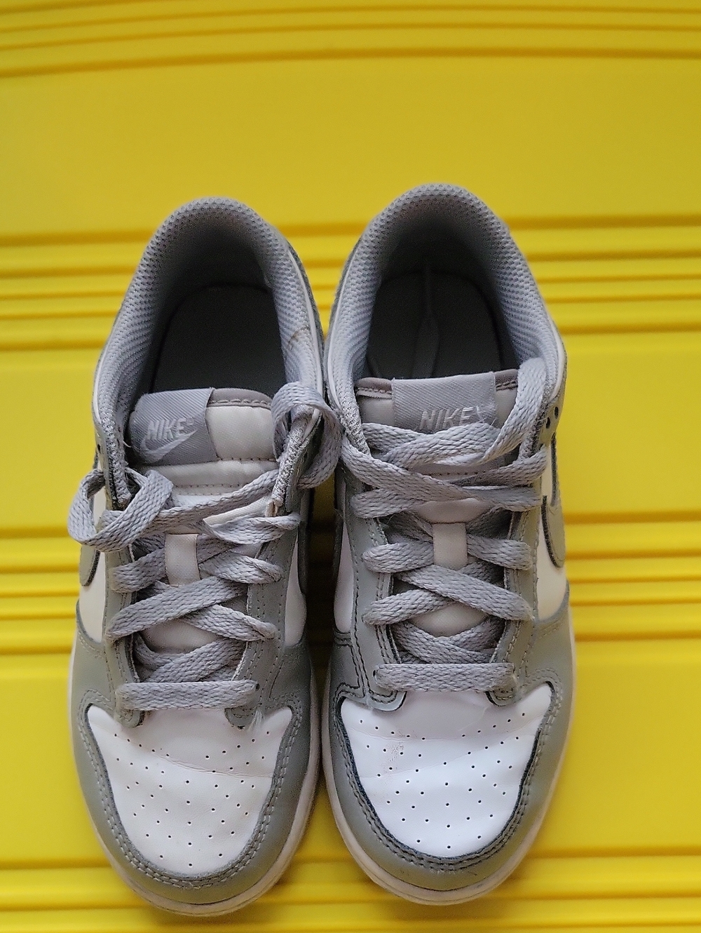 Nike Kids Dunk Low White and Gray - Picture 6 of 7